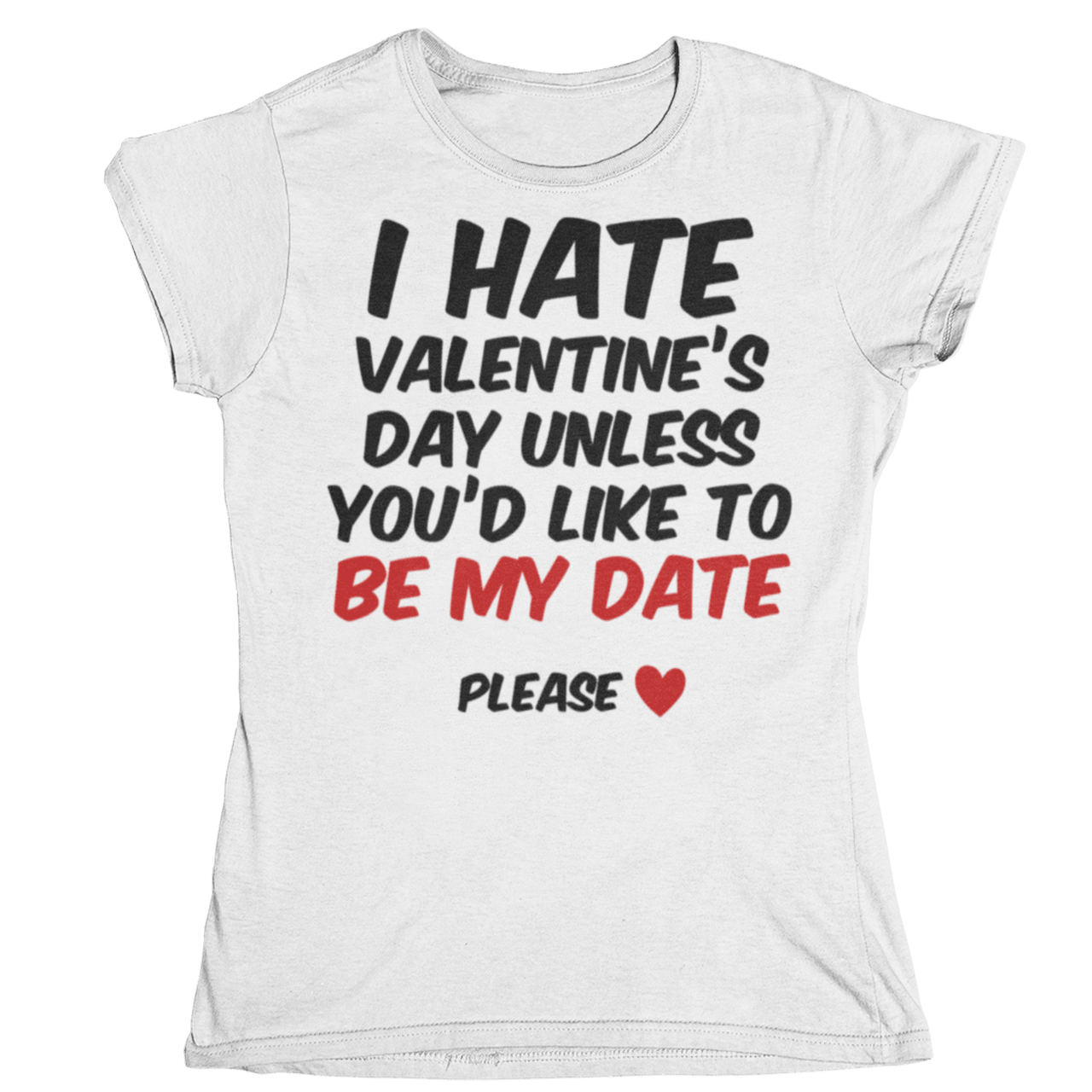I Hate Valentines Day Womens T-Shirt 8Ball