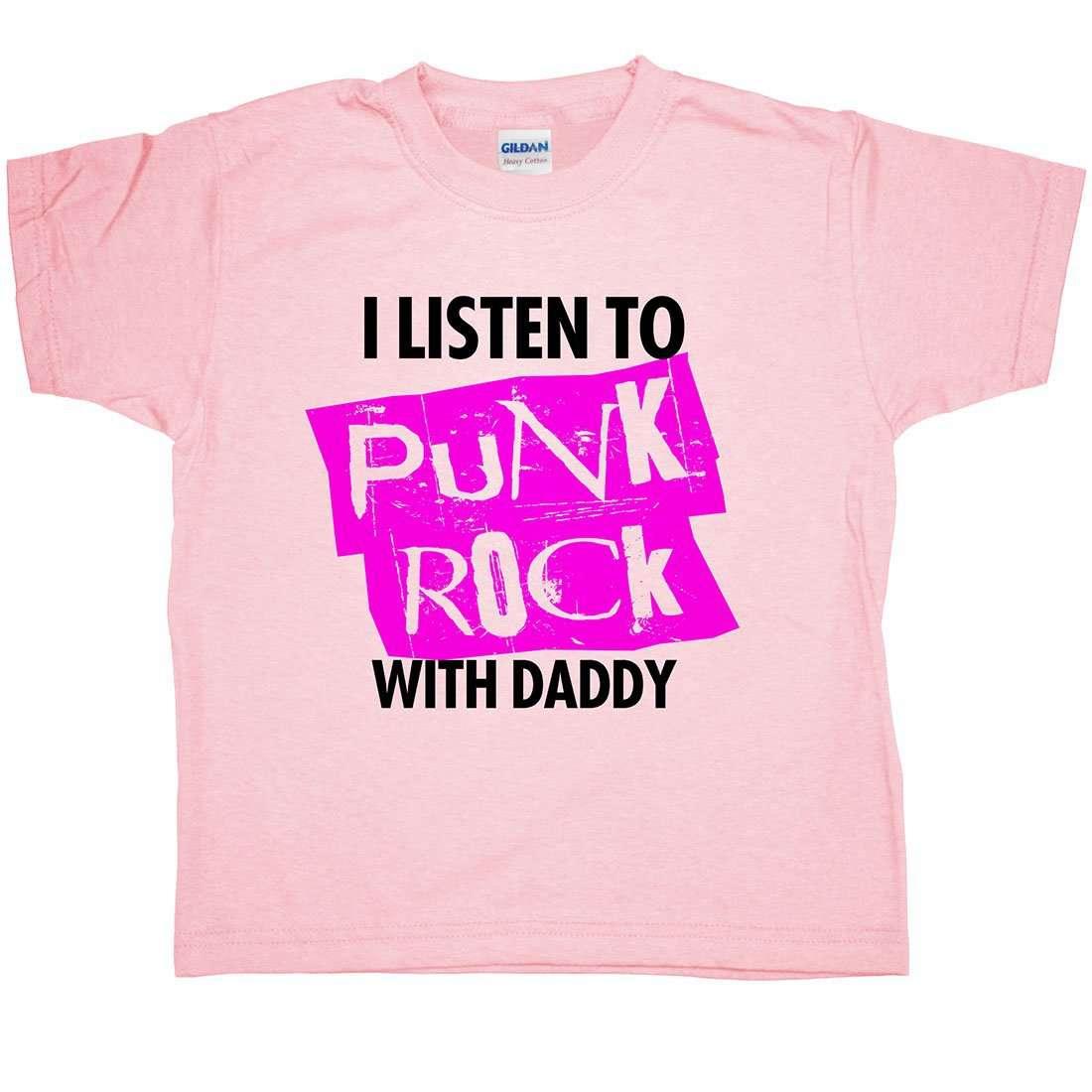 I Listen To Punk Rock With Daddy Childrens T-Shirt 8Ball