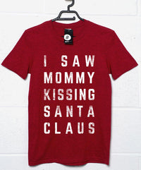 Thumbnail for I Saw Mommy Kissing Santa Claus Christmas Slogan Graphic T-Shirt For Men 8Ball