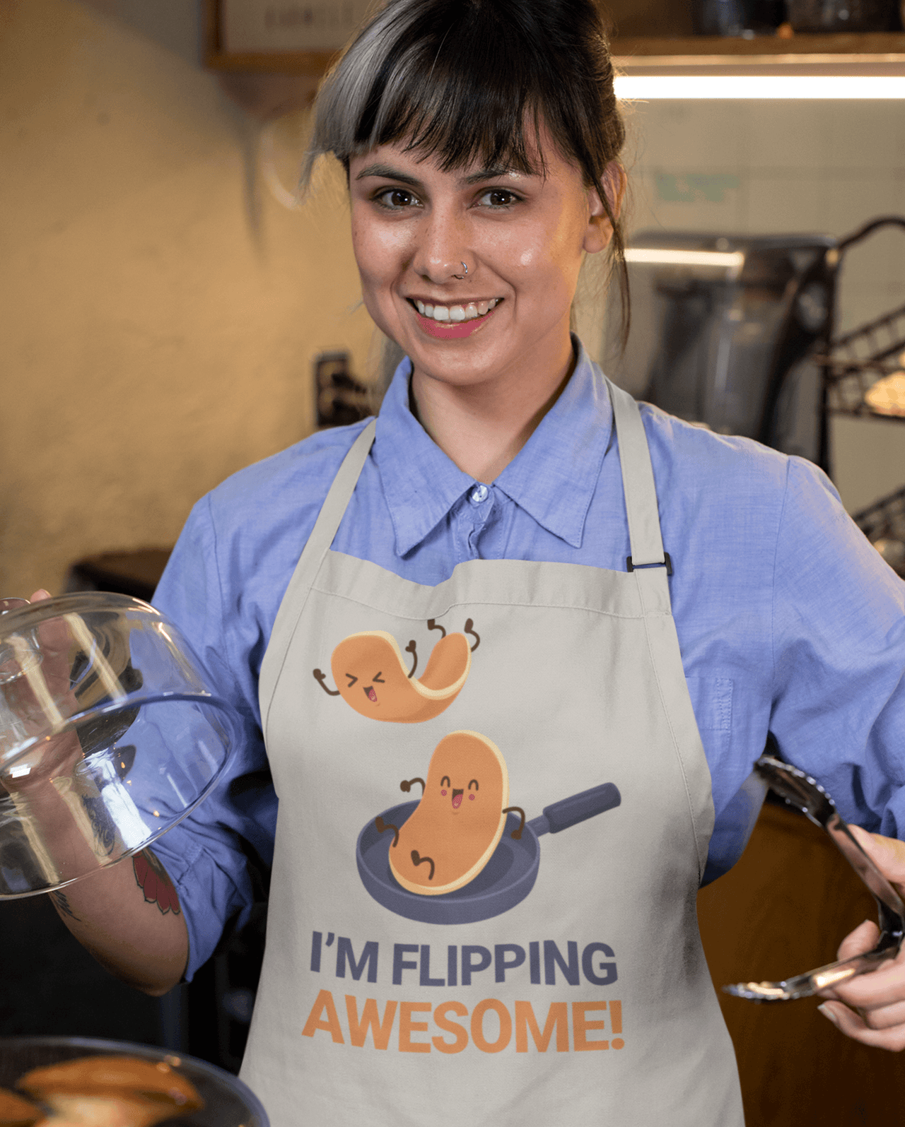 I'm Flipping Awesome Pancake Day Cotton Kitchen Apron 8Ball