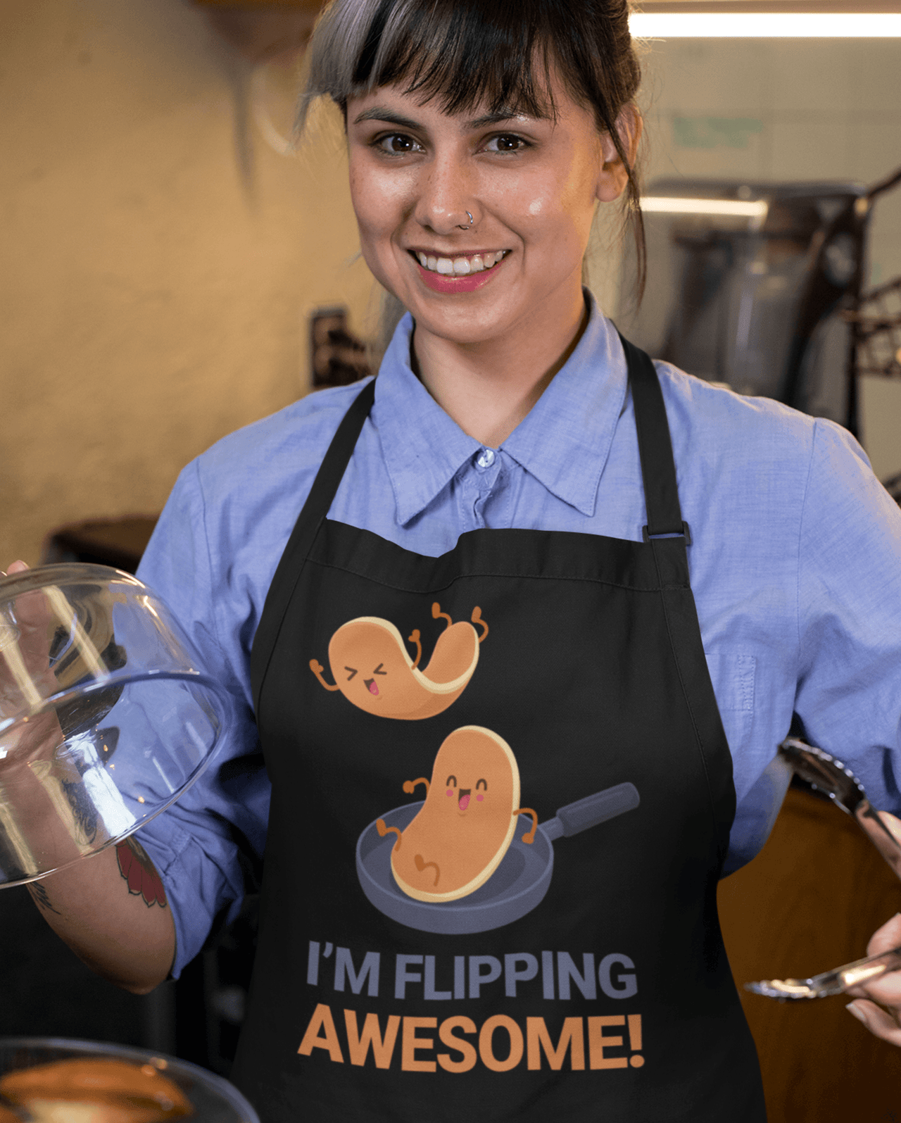 I'm Flipping Awesome Pancake Day Cotton Kitchen Apron 8Ball