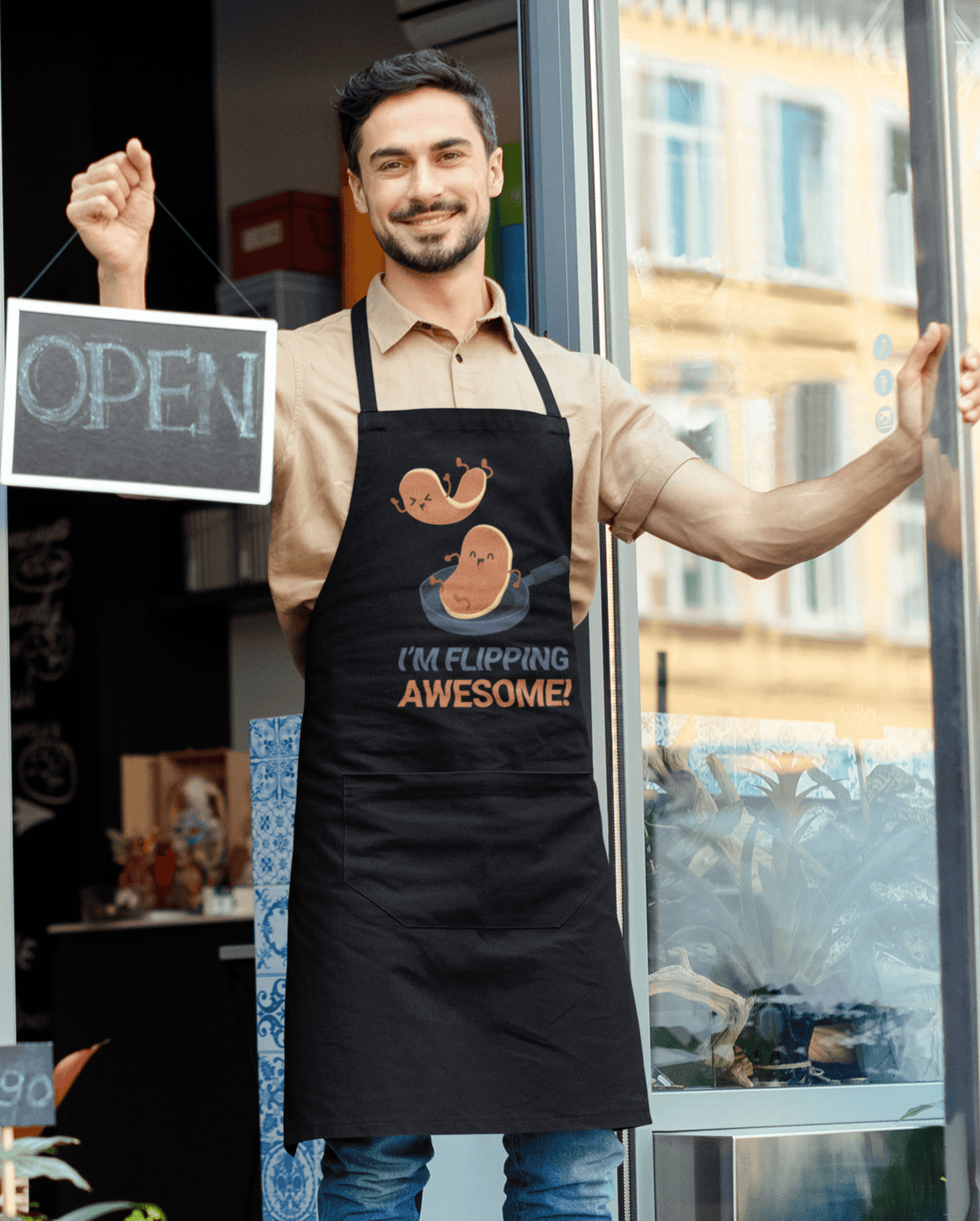 I'm Flipping Awesome Pancake Day Cotton Kitchen Apron 8Ball