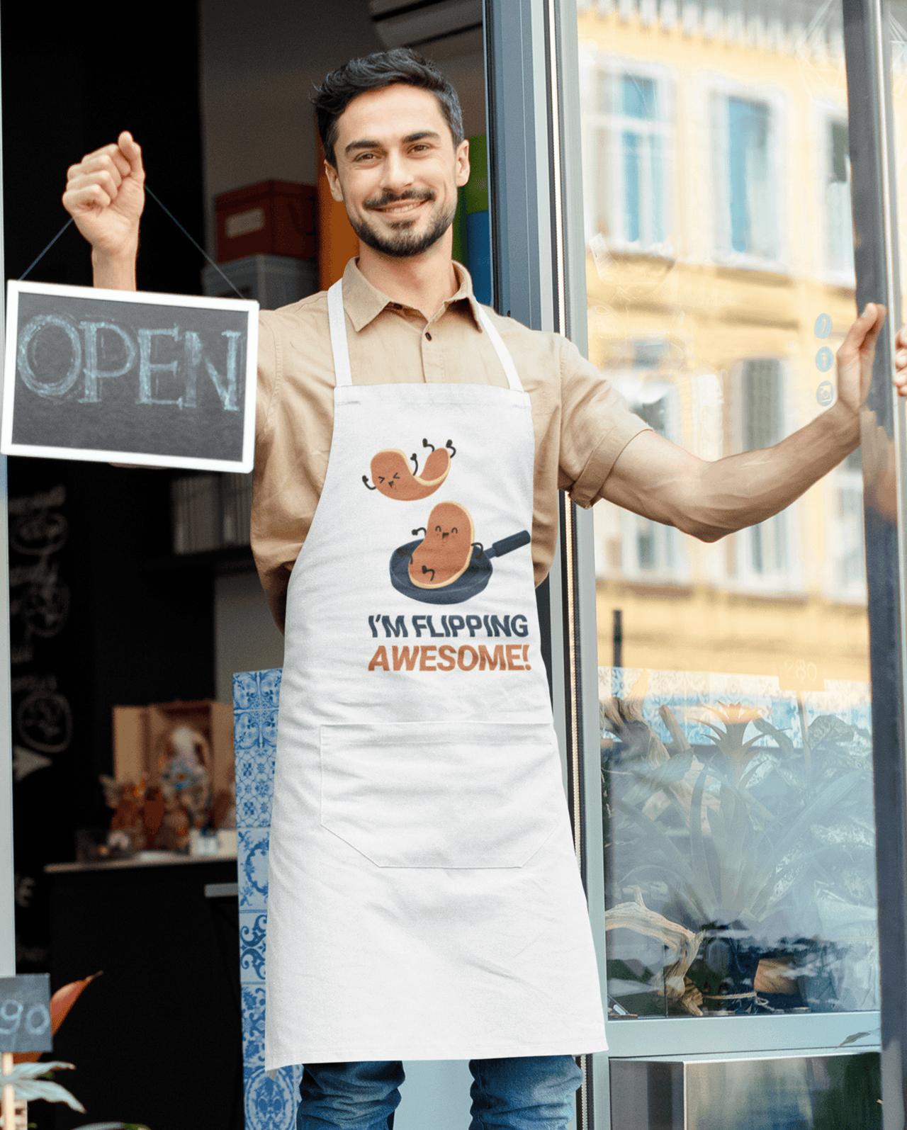 I'm Flipping Awesome Pancake Day Cotton Kitchen Apron 8Ball