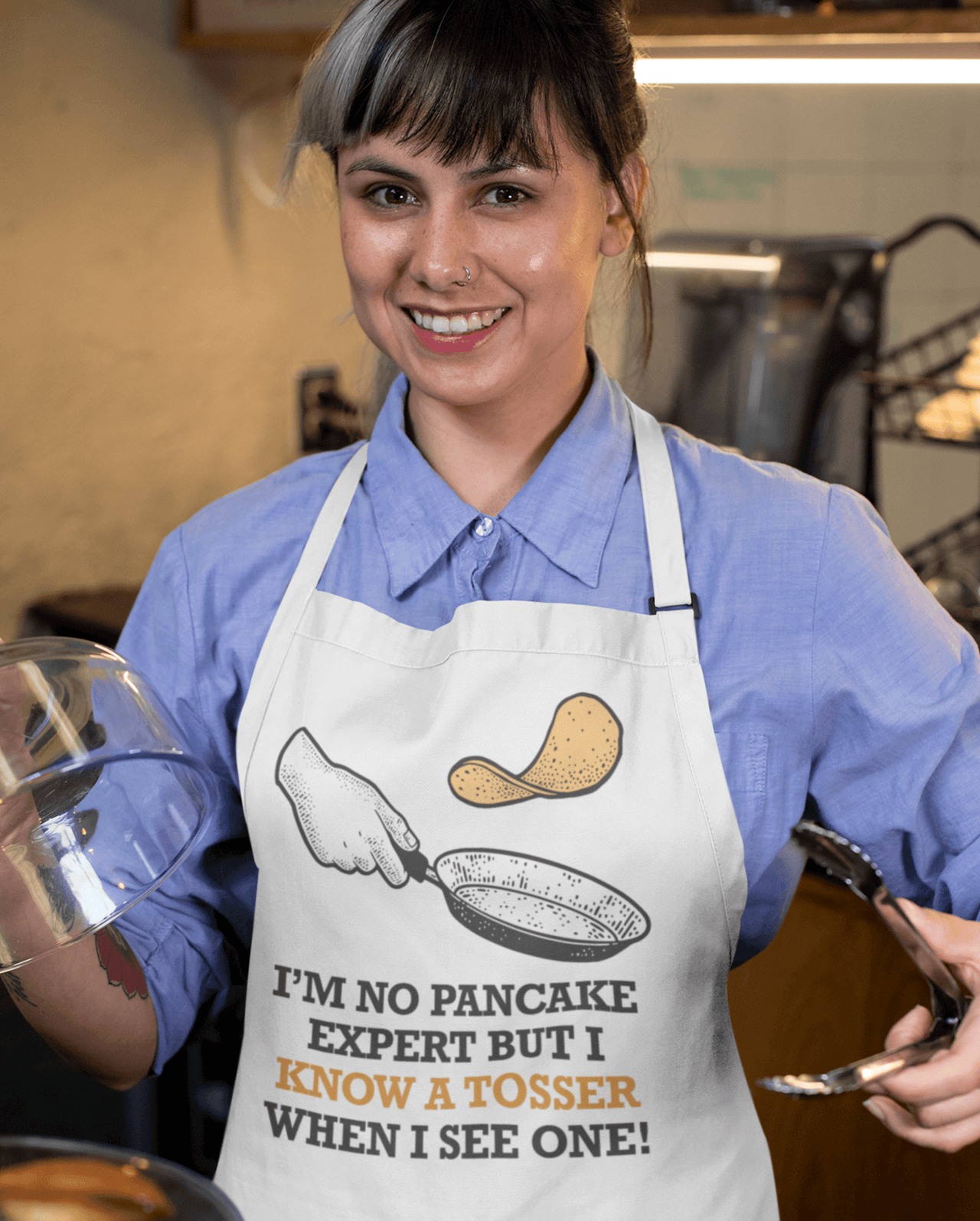 I'm No Pancake Expert Pancake Day Cotton Kitchen Apron 8Ball