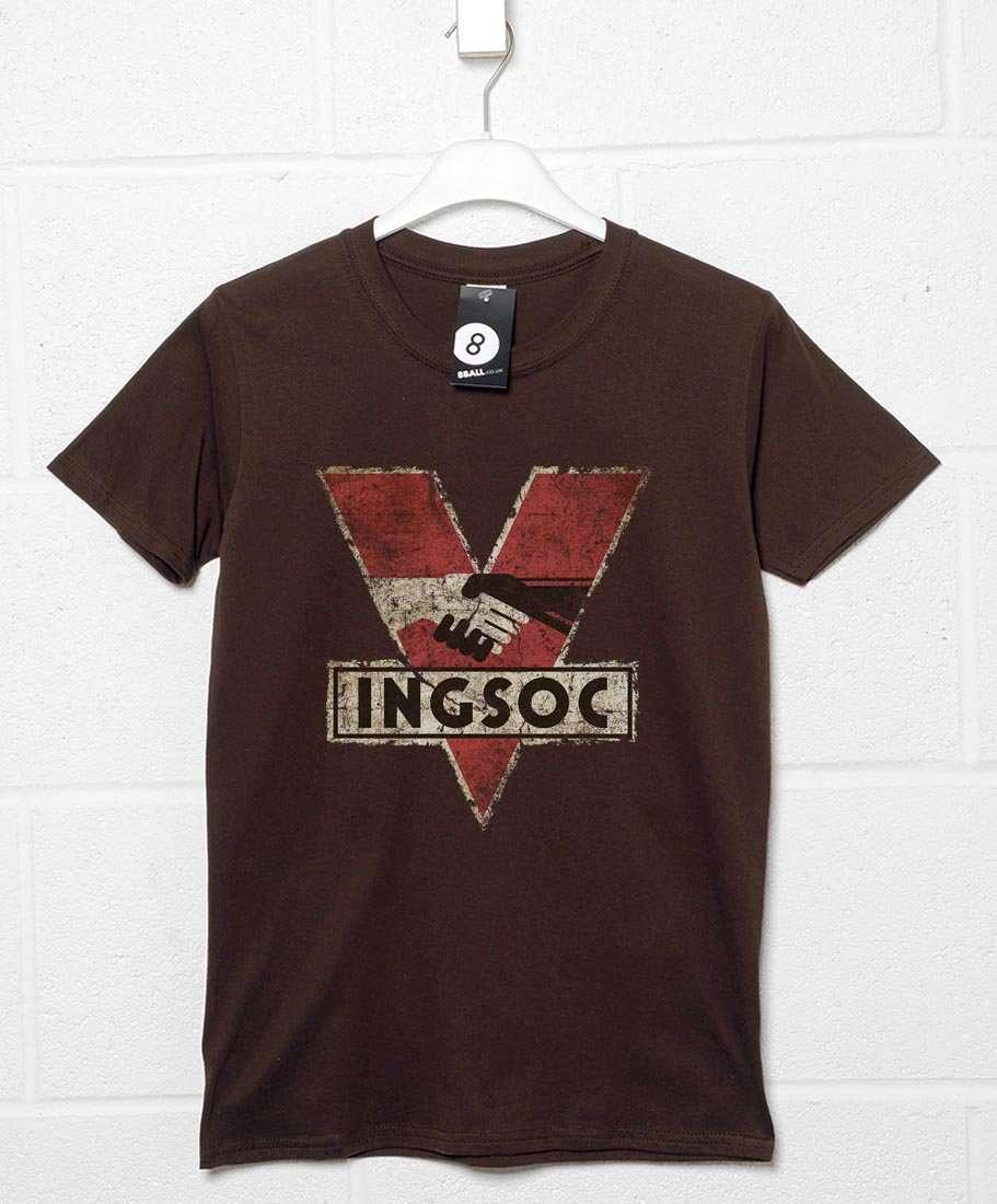 INGSOC Distressed Logo Graphic T-Shirt For Men 8Ball