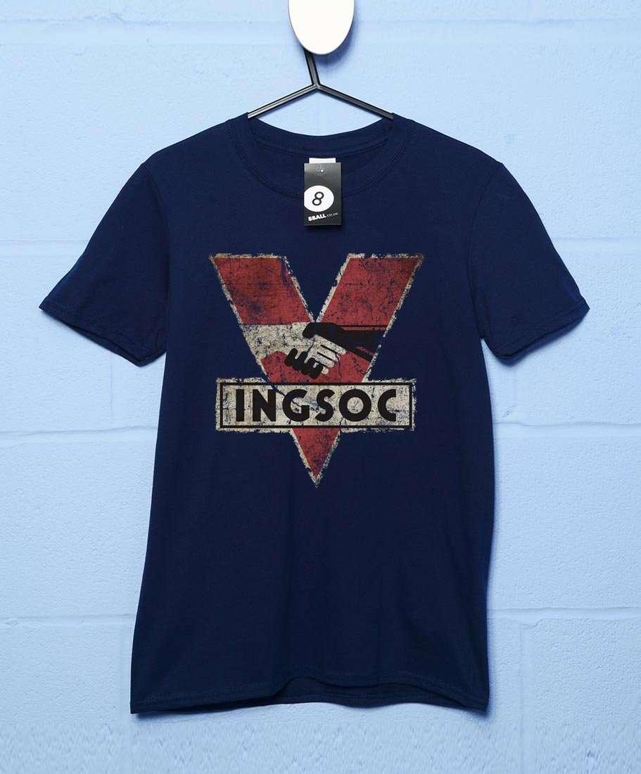 INGSOC Distressed Logo Graphic T-Shirt For Men 8Ball