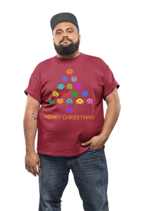 Thumbnail for Invaders Christmas Tree Adult for Men and Women Mens Graphic T-Shirt 8Ball