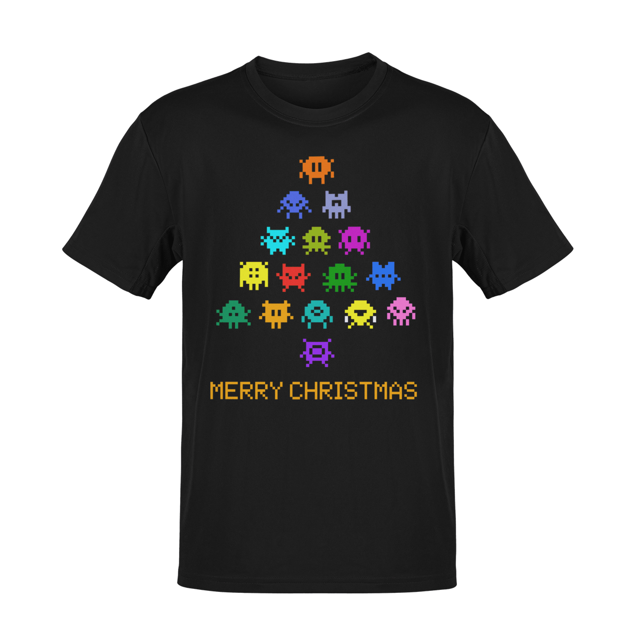 Invaders Christmas Tree Adult for Men and Women Mens Graphic T-Shirt 8Ball