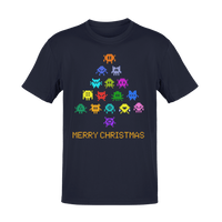 Thumbnail for Invaders Christmas Tree Adult for Men and Women Mens Graphic T-Shirt 8Ball