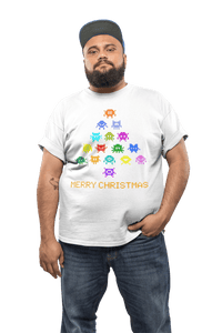 Thumbnail for Invaders Christmas Tree Adult for Men and Women Mens Graphic T-Shirt 8Ball