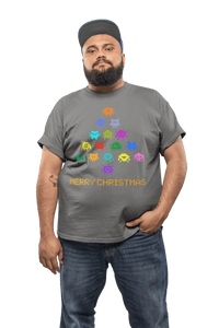 Thumbnail for Invaders Christmas Tree Adult for Men and Women Mens Graphic T-Shirt 8Ball