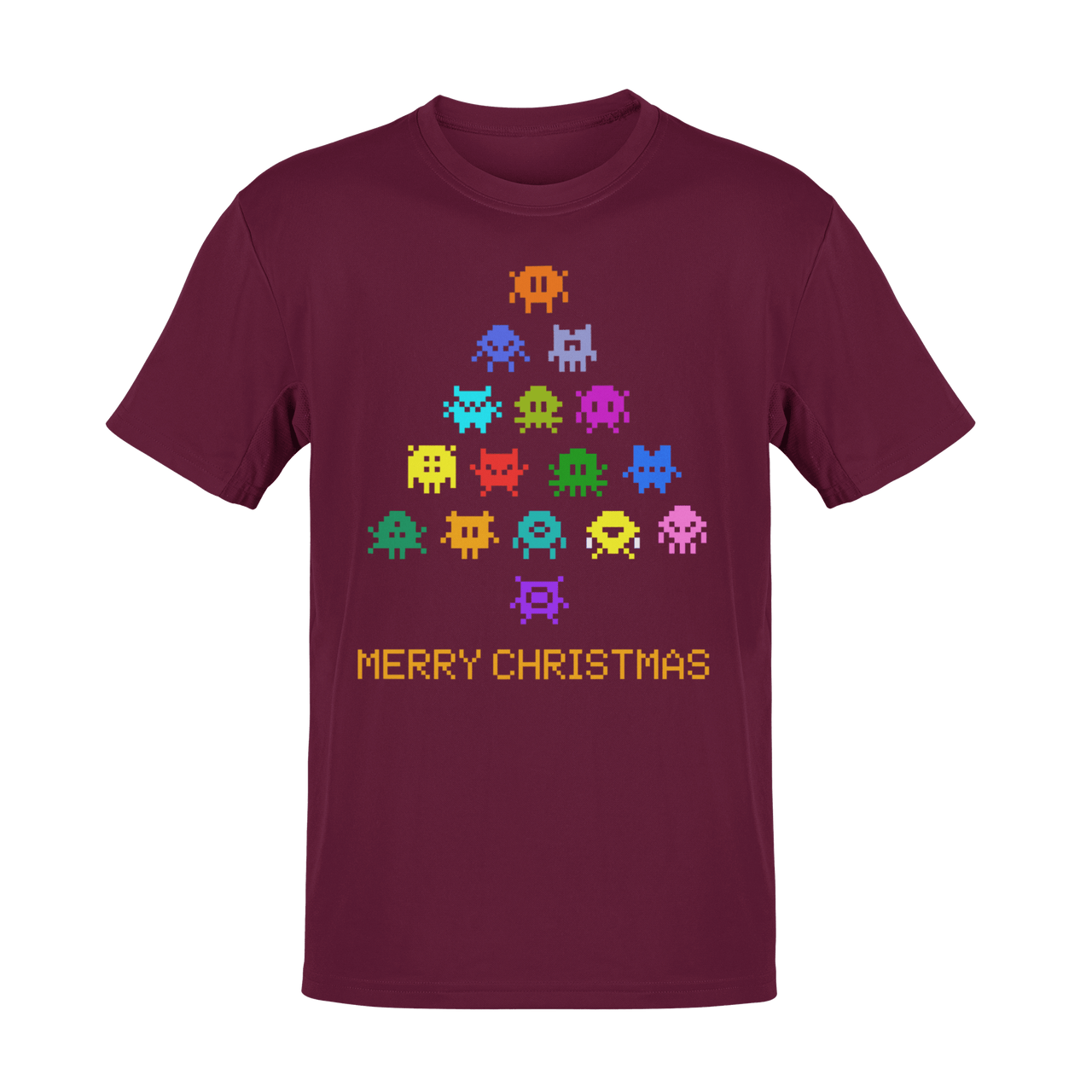 Invaders Christmas Tree Adult for Men and Women Mens Graphic T-Shirt 8Ball