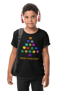 Thumbnail for Invaders Christmas Tree Childrens Graphic T-Shirt 8Ball