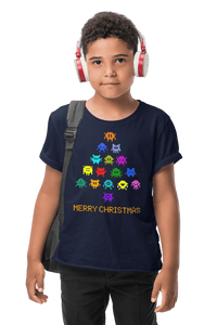 Thumbnail for Invaders Christmas Tree Childrens Graphic T-Shirt 8Ball