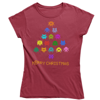 Thumbnail for Invaders Christmas Tree Womens T-Shirt 8Ball