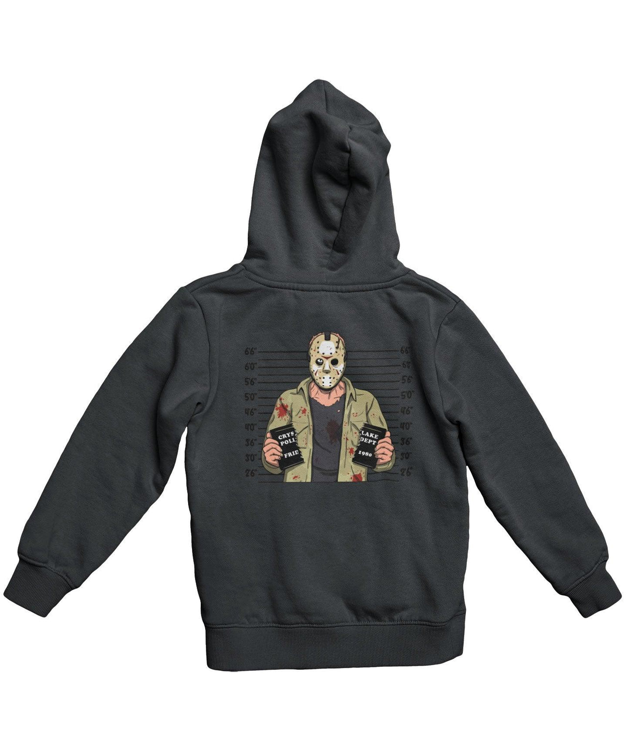 Jason Mugshot Horror Film Tribute Adult Back Printed Unisex Hoodie 8Ball