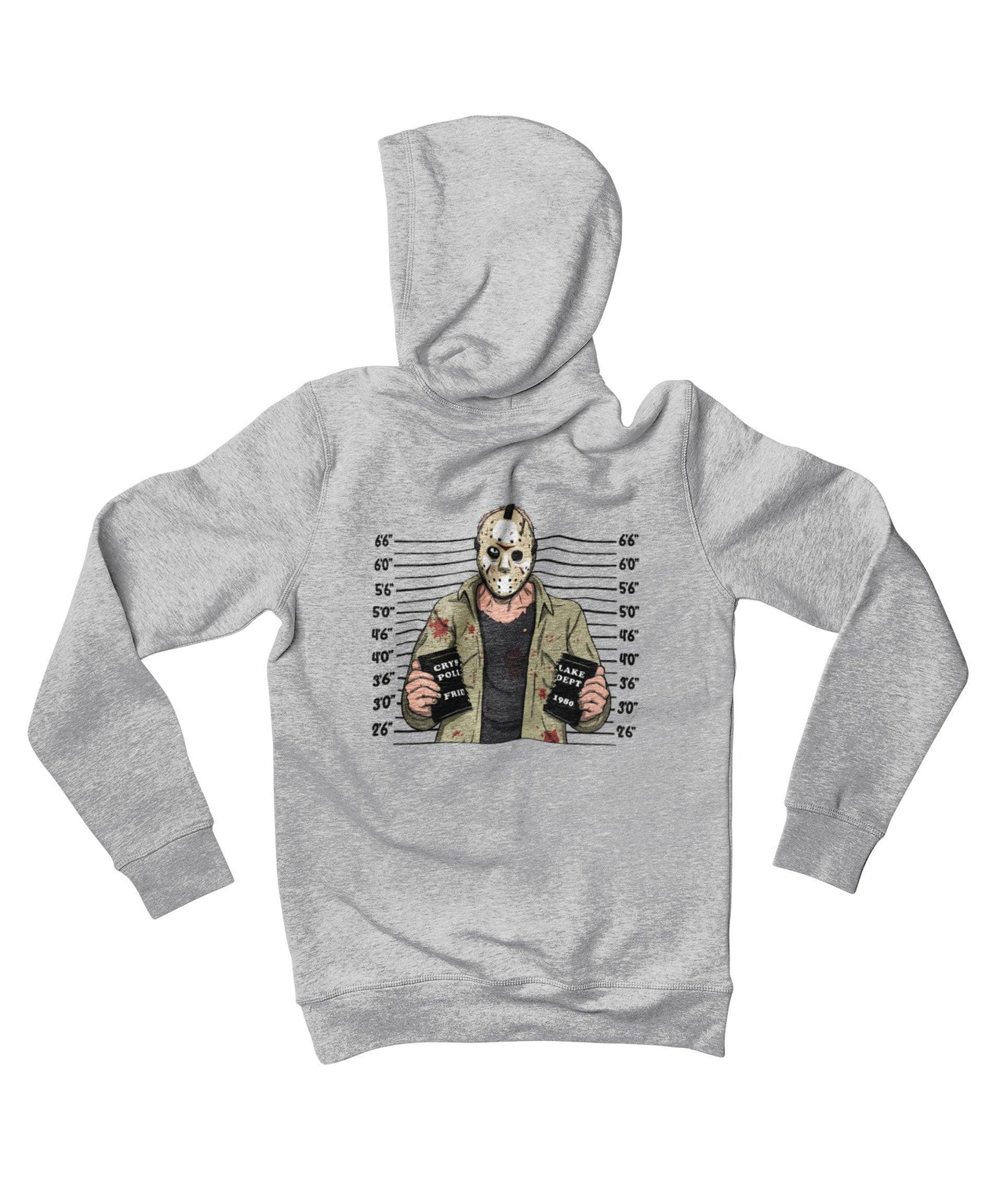 Jason Mugshot Horror Film Tribute Adult Back Printed Unisex Hoodie 8Ball