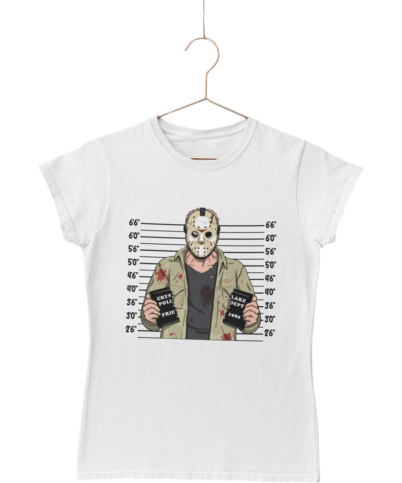 Jason Mugshot Horror Film Tribute Womens T-Shirt 8Ball