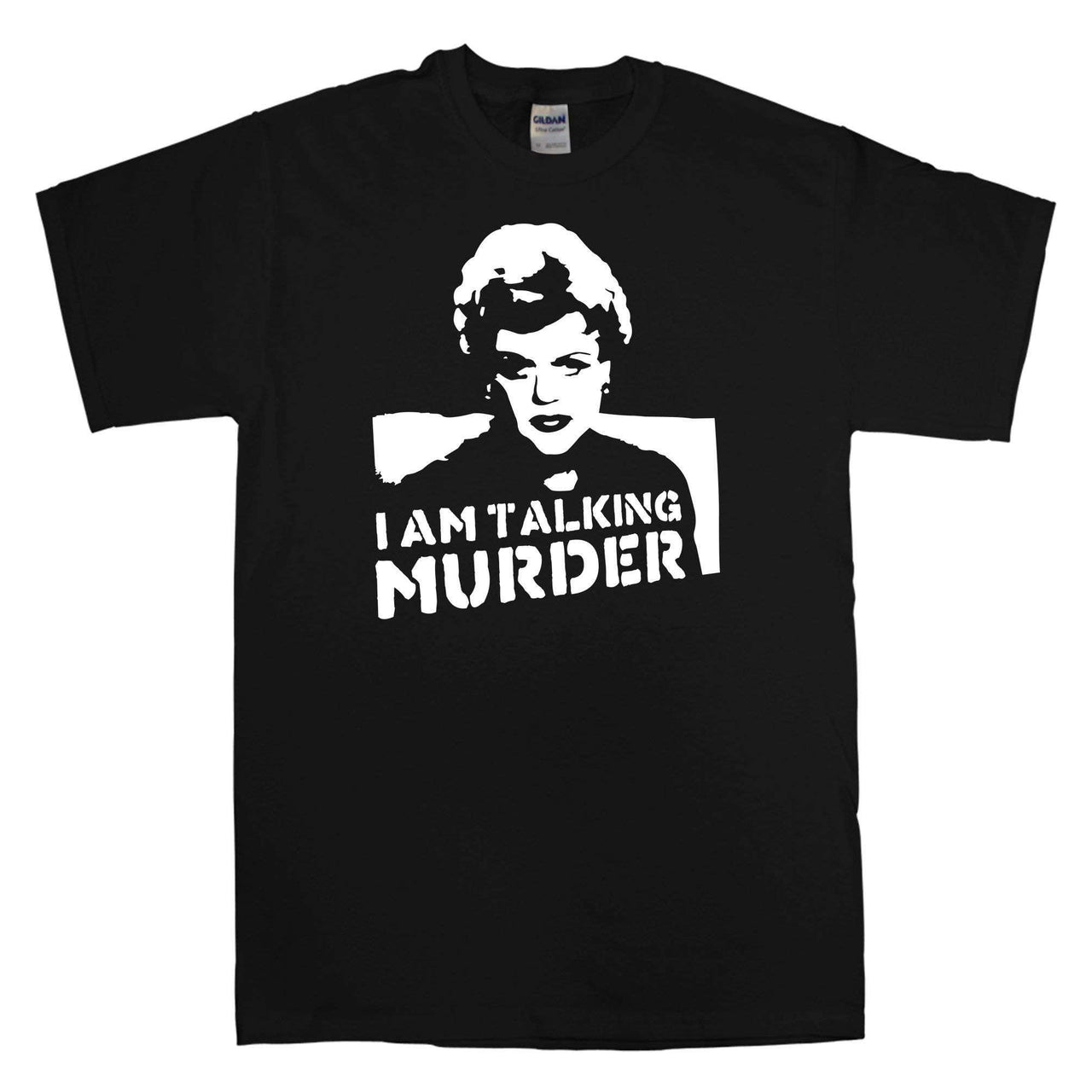 Jessica Fletcher I am Talking Murder Mens T-Shirt 8Ball