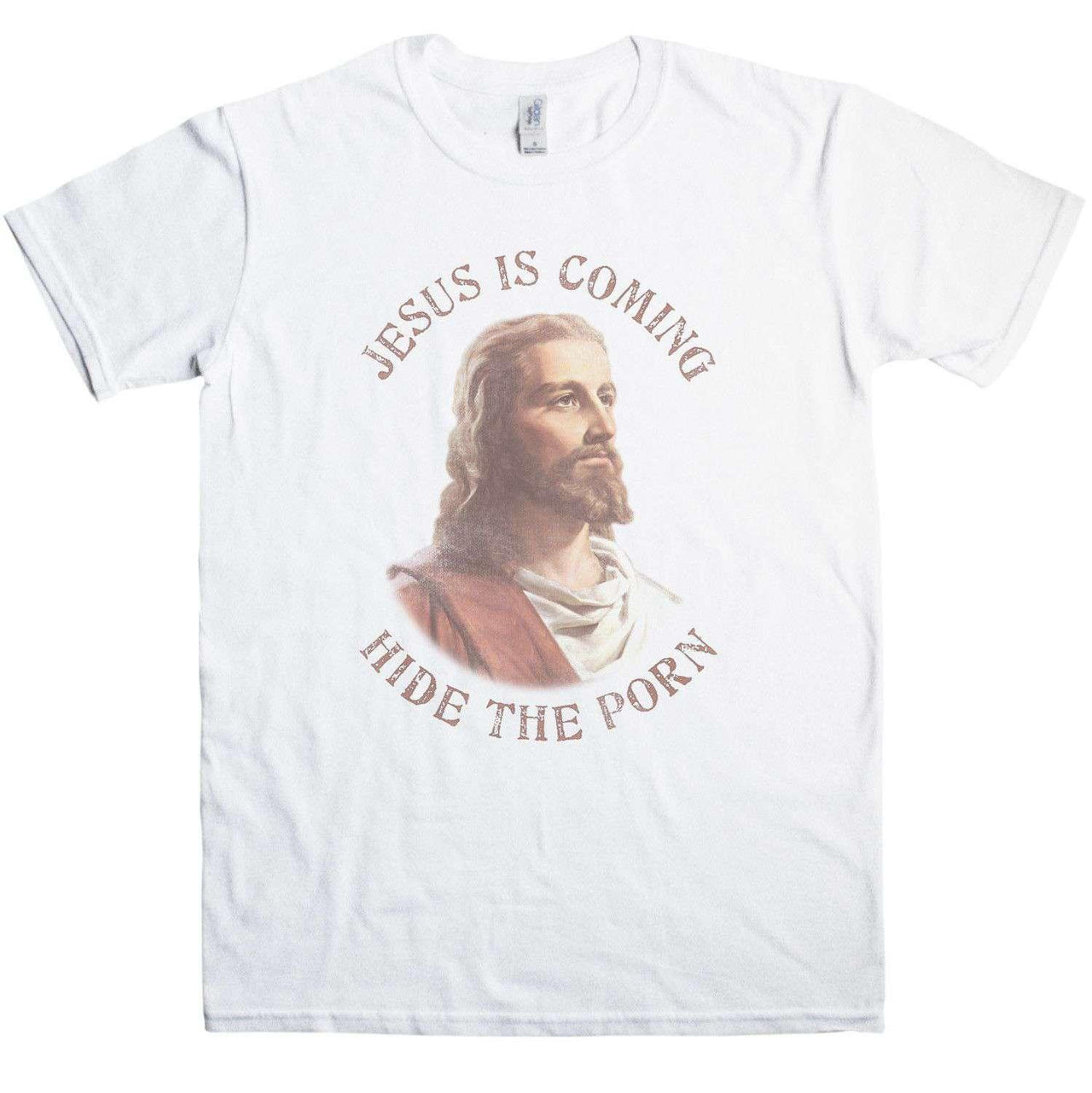 Jesus Is Coming Hide The Porn Mens T-Shirt 8Ball