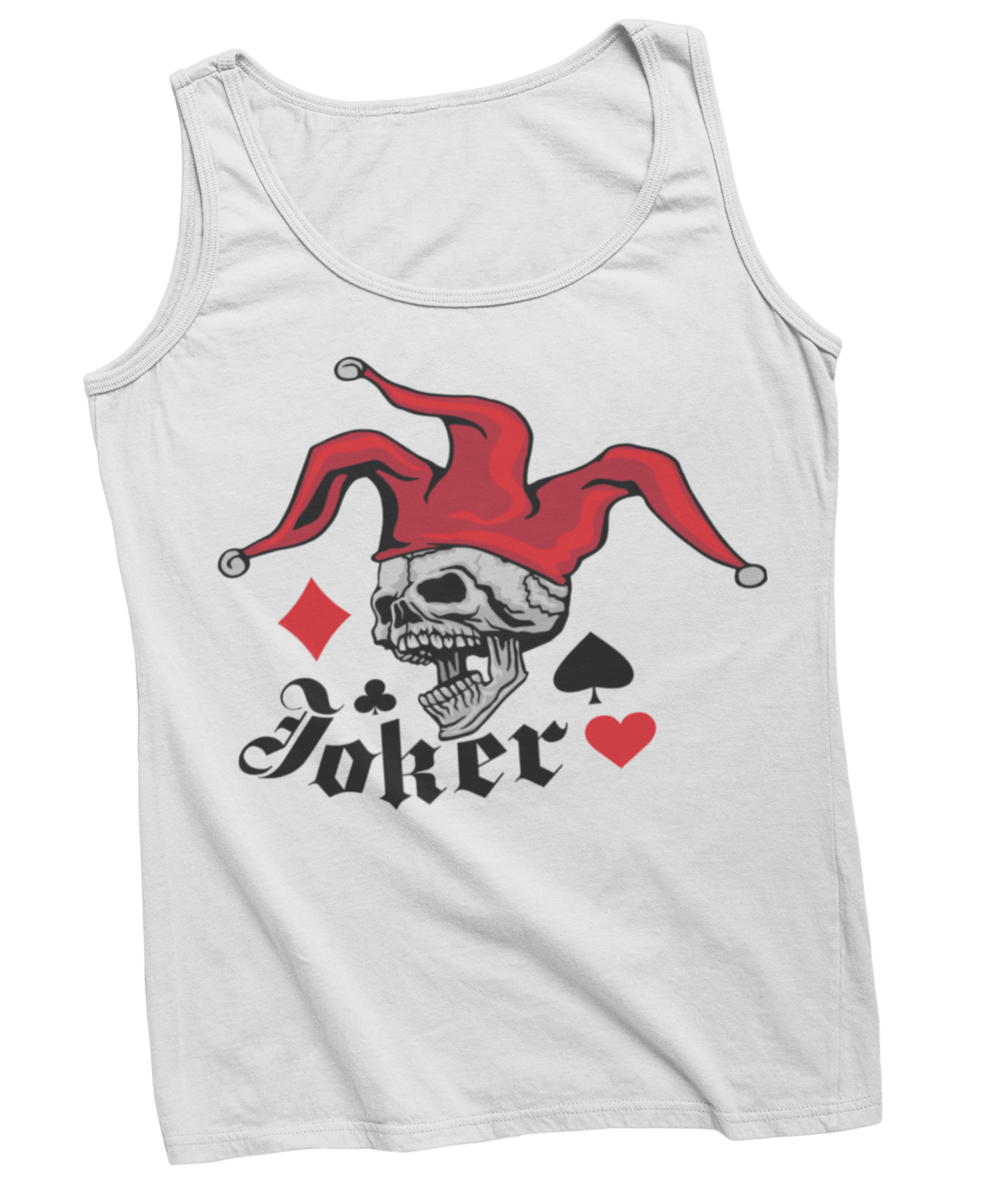 Joker Skull Tattoo Design Adult Womens Vest Top 8Ball