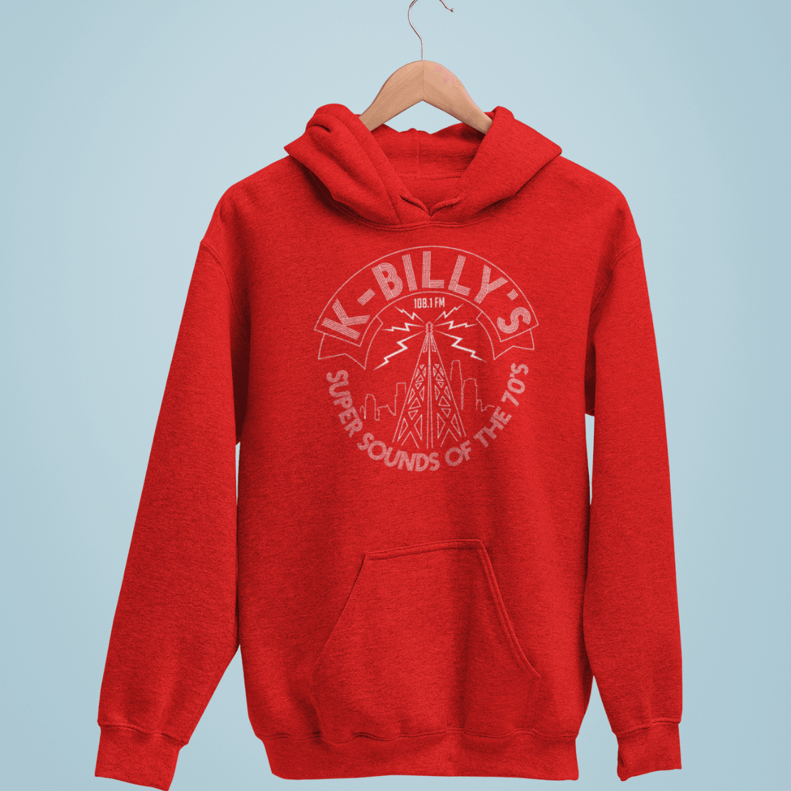 K Billy's Radio Mast Logo Back Printed Graphic Hoodie 8Ball