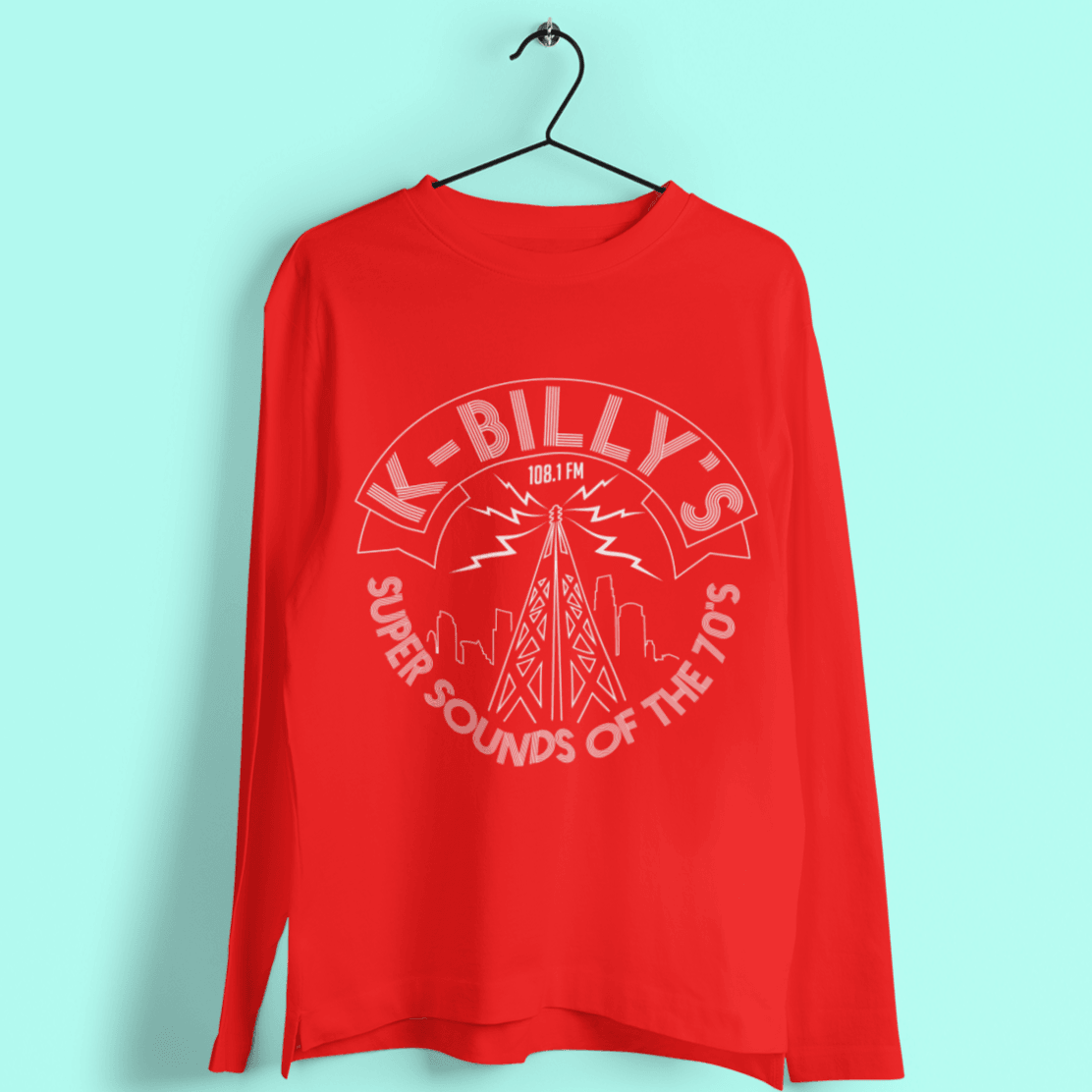 K Billy's Radio Mast Logo Long Sleeve Top 8Ball