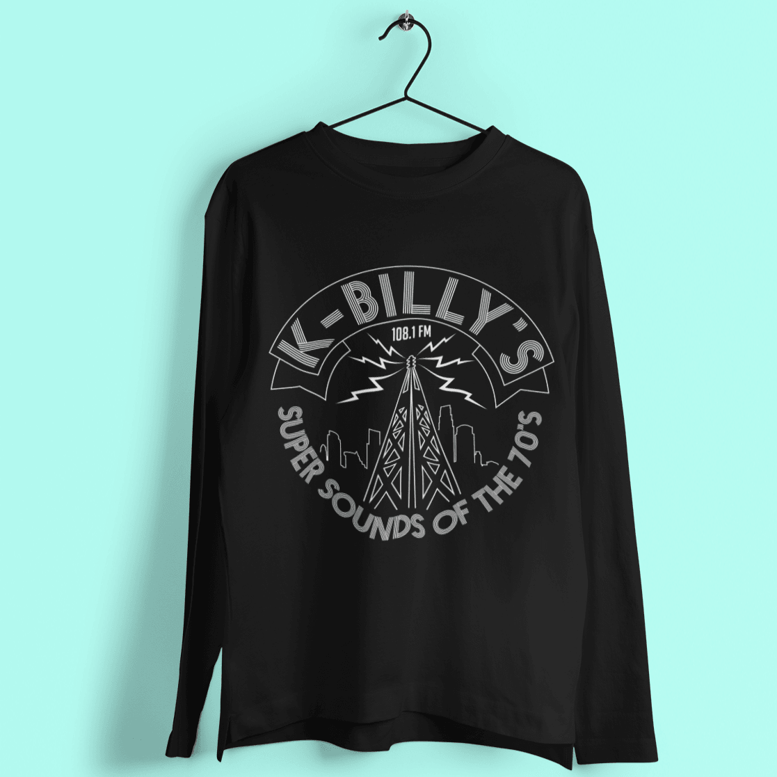 K Billy's Radio Mast Logo Long Sleeve Top 8Ball