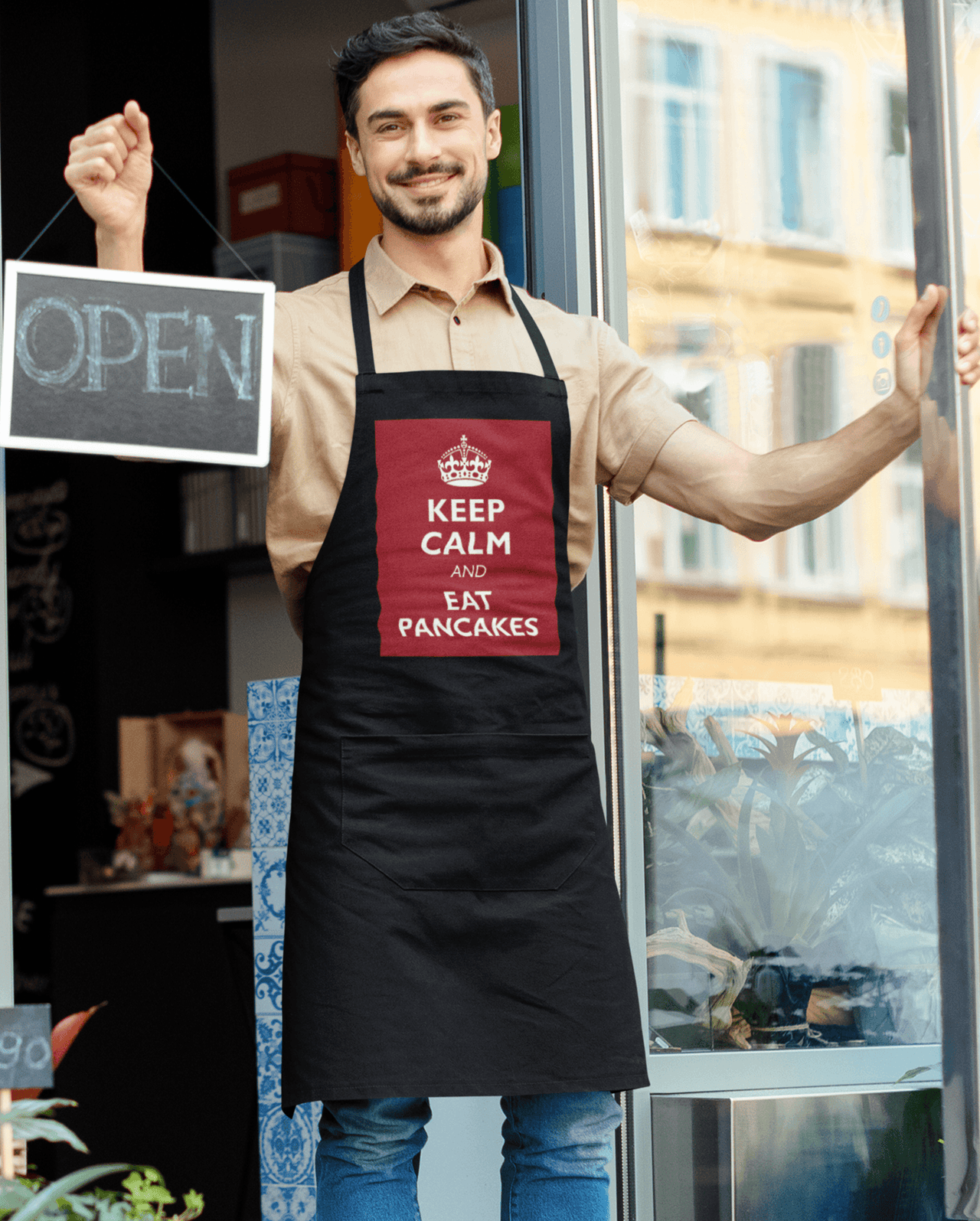 Keep Calm And Eat Pancakes Pancake Day Cotton Kitchen Apron 8Ball