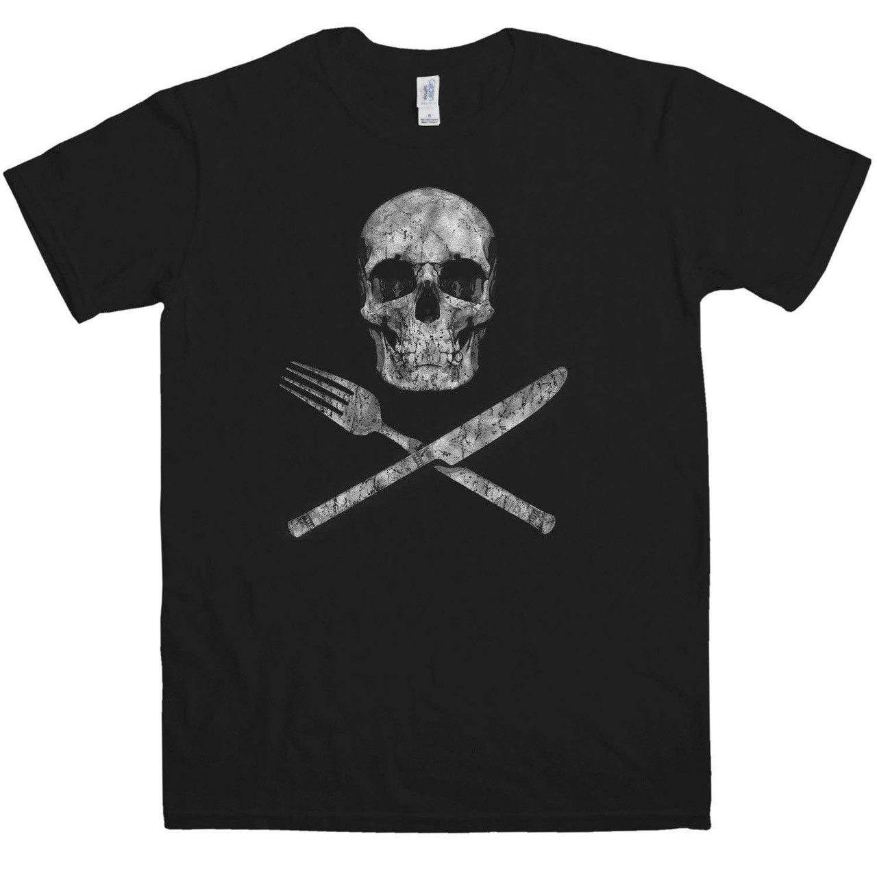 Knife Fork And Skull Unisex T-Shirt For Men And Women 8Ball
