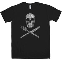 Thumbnail for Knife Fork And Skull Unisex T-Shirt For Men And Women 8Ball