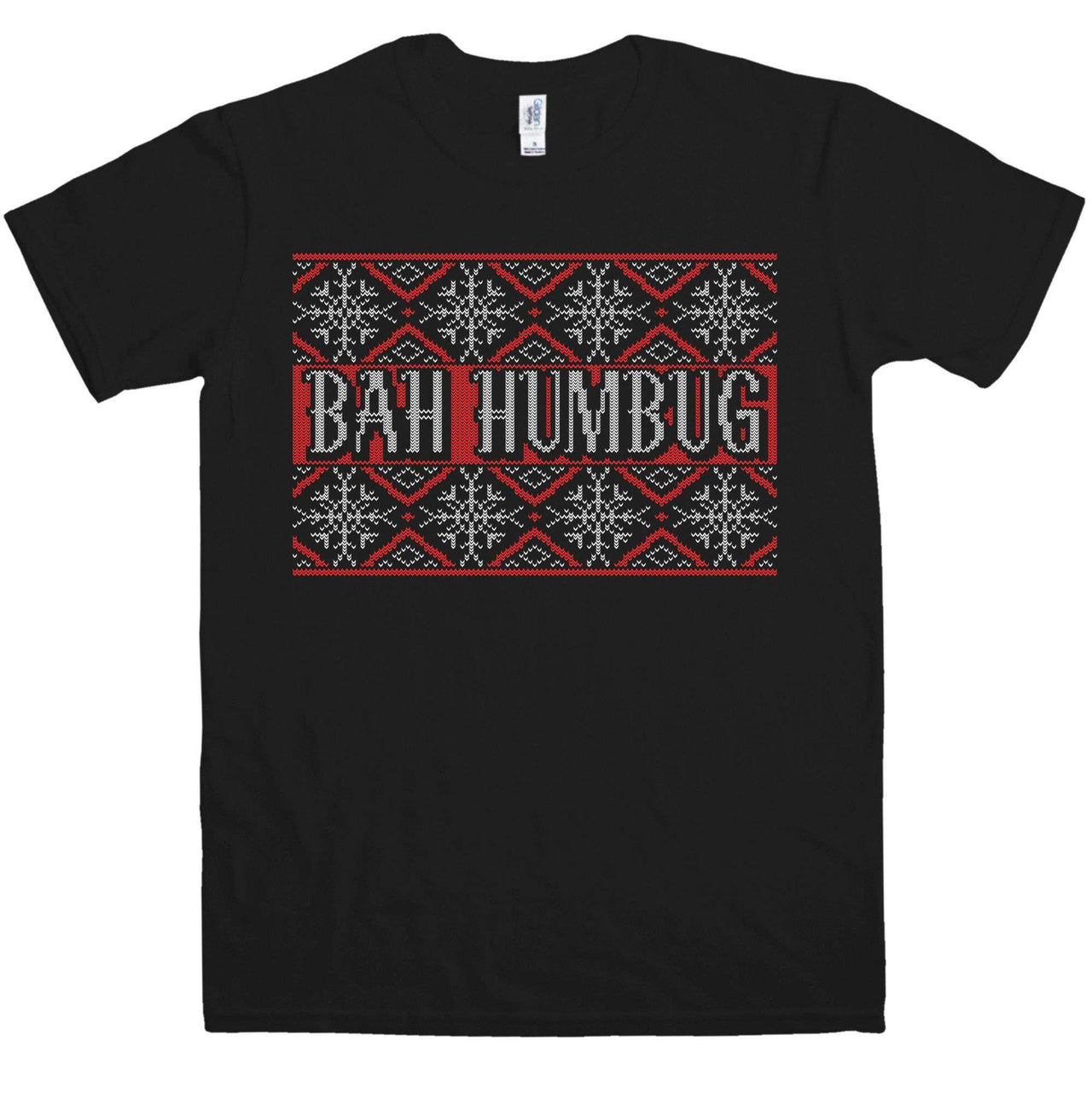 Knitted Jumper Style Bah Humbug Mens Graphic T-Shirt 8Ball