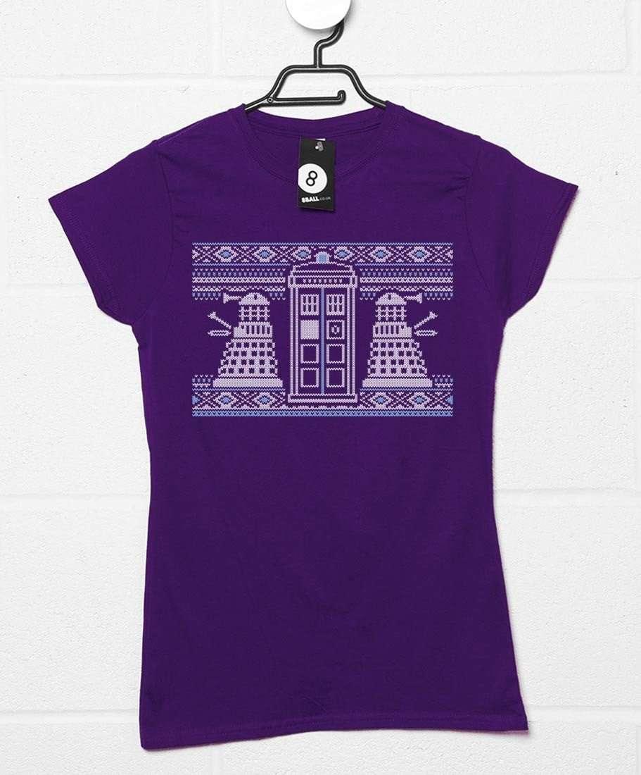 Knitted Jumper Style Dr Who Womens Style T-Shirt 8Ball