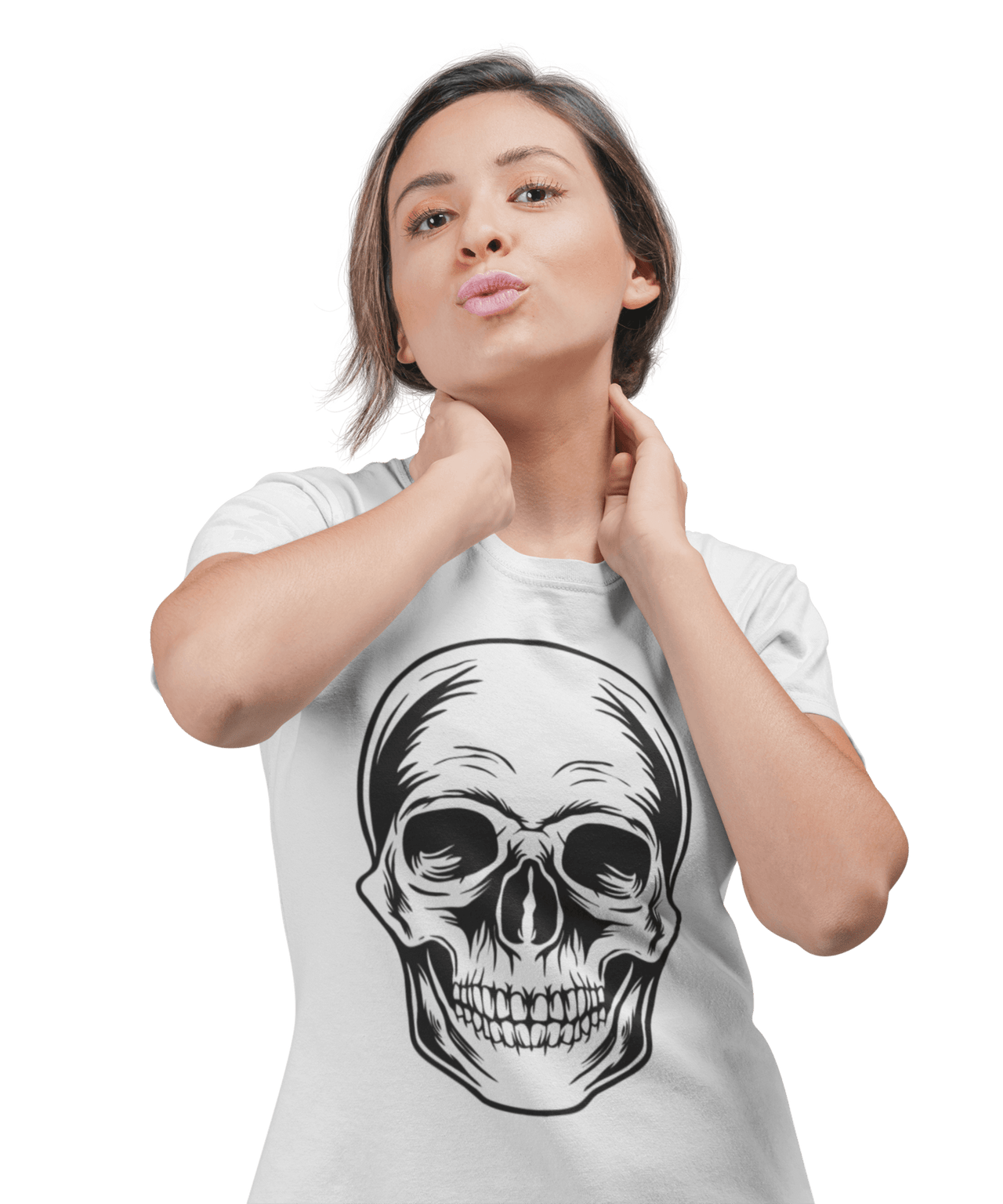 Large Skull Tattoo Design Adult Unisex Mens Graphic T-Shirt 8Ball
