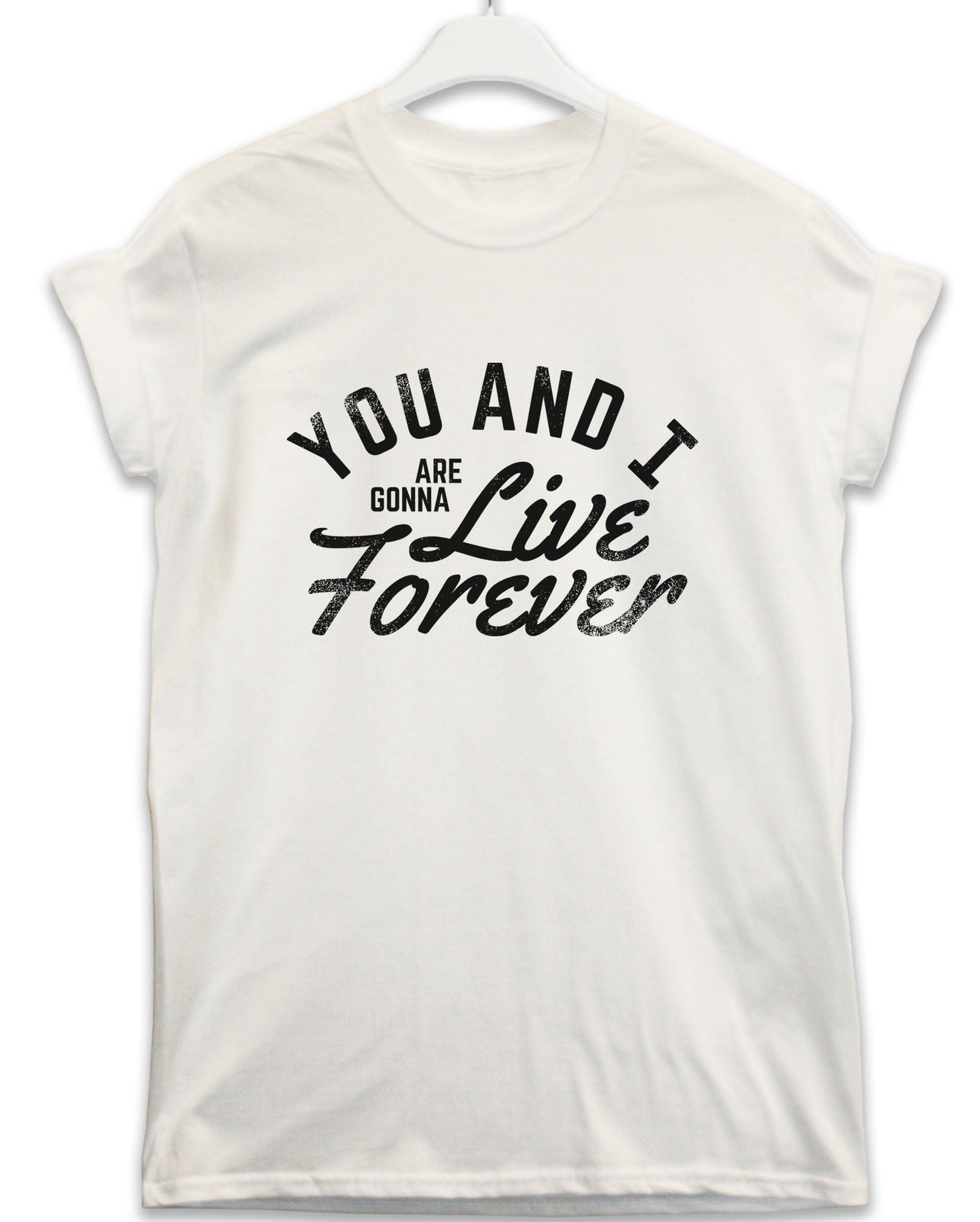 Live Forever Lyric Quote Mens T-Shirt 8Ball