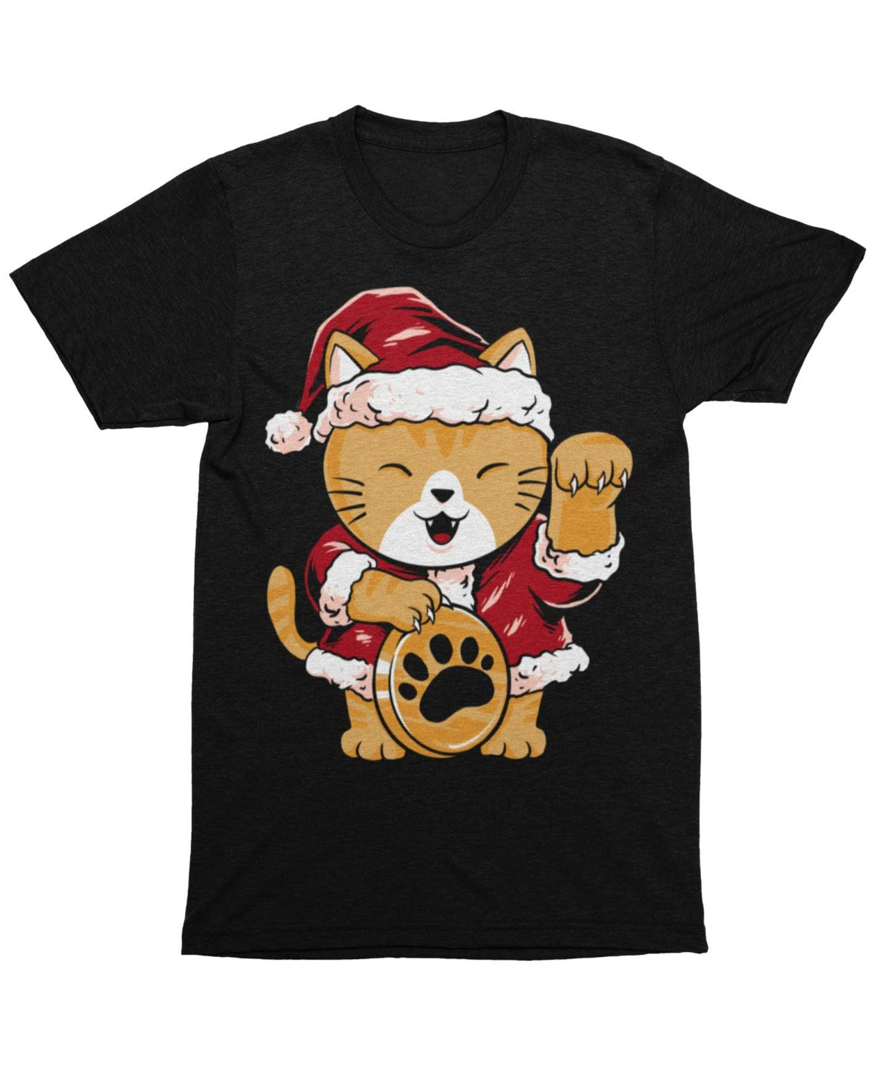 Lucky Meow Santa Unisex Christmas Mens Graphic T-Shirt 8Ball