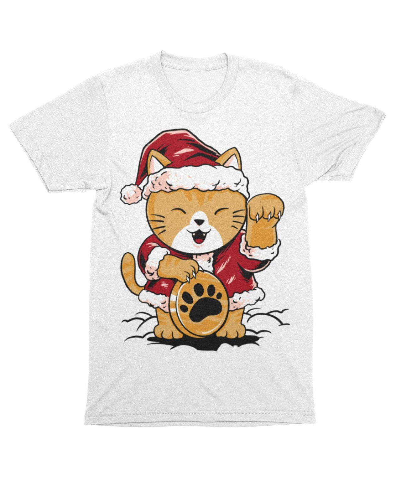 Lucky Meow Santa Unisex Christmas Mens Graphic T-Shirt 8Ball