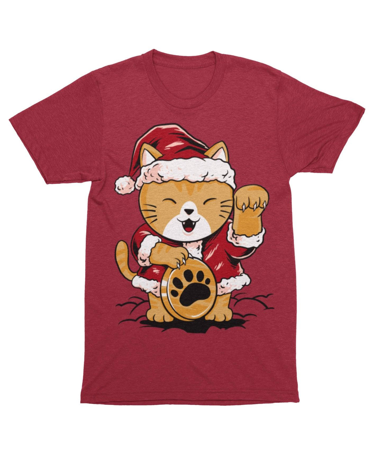 Lucky Meow Santa Unisex Christmas Mens Graphic T-Shirt 8Ball