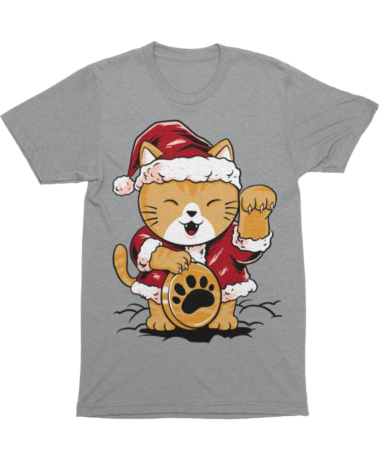 Lucky Meow Santa Unisex Christmas Mens Graphic T-Shirt 8Ball