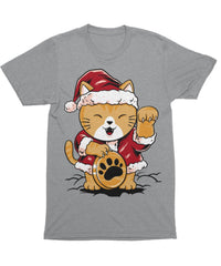 Thumbnail for Lucky Meow Santa Unisex Christmas Mens Graphic T-Shirt 8Ball