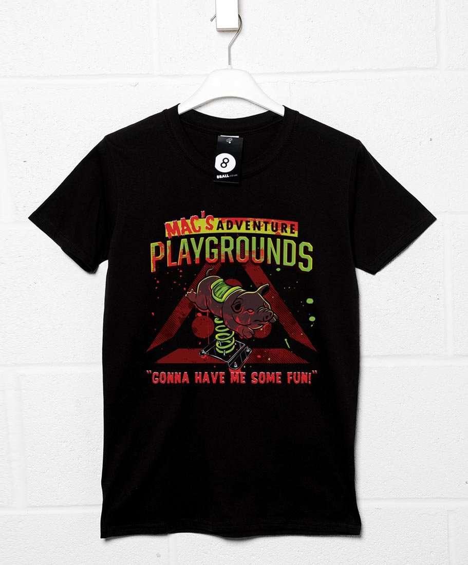 Mac's Adventure Playgrounds Mens Graphic T-Shirt 8Ball