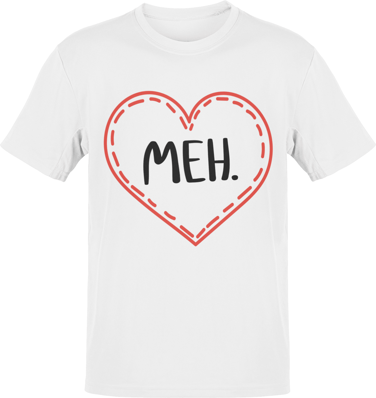 Meh Valentines Heart Adult T-Shirt For Men 8Ball