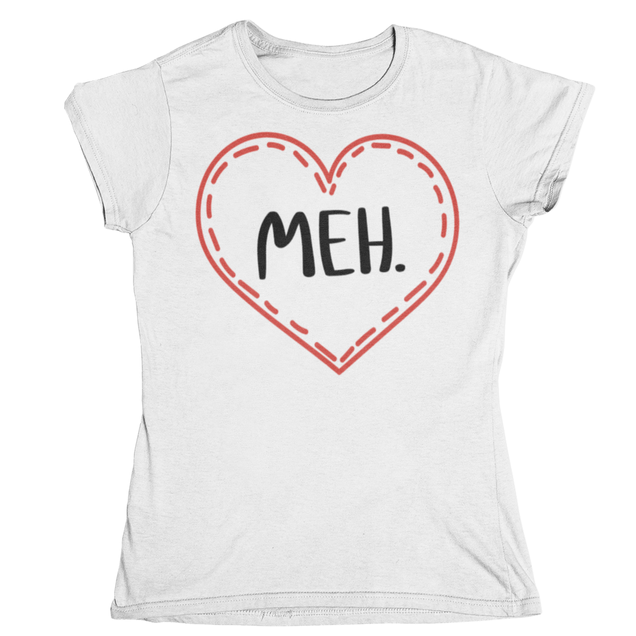Meh Valentines Heart T-Shirt for Women 8Ball