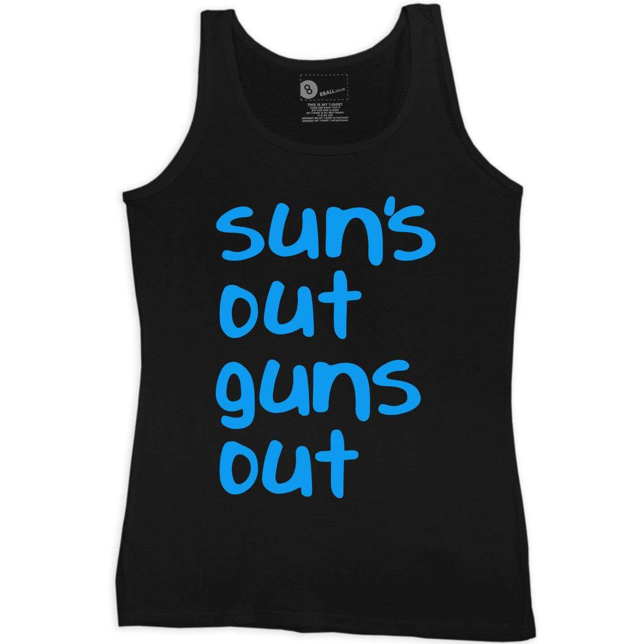 Mens Fancy Dress Vest Top Suns Out Guns Out 8Ball