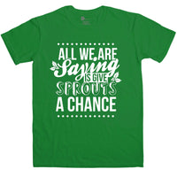 Thumbnail for Mens Funny Christmas Give Sprouts A Chance Mens Graphic T-Shirt 8Ball
