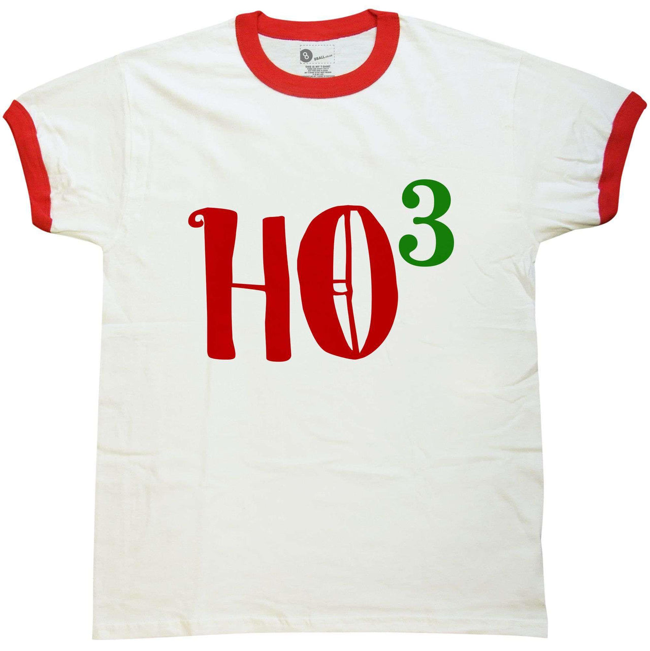 Mens Funny Christmas Ringer Ho3 T-Shirt For Men 8Ball