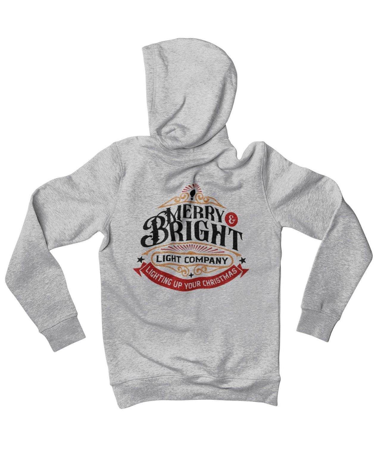 Merry Bright Light Company Colour Back Printed Christmas Hoodie For Men and Women 8Ball