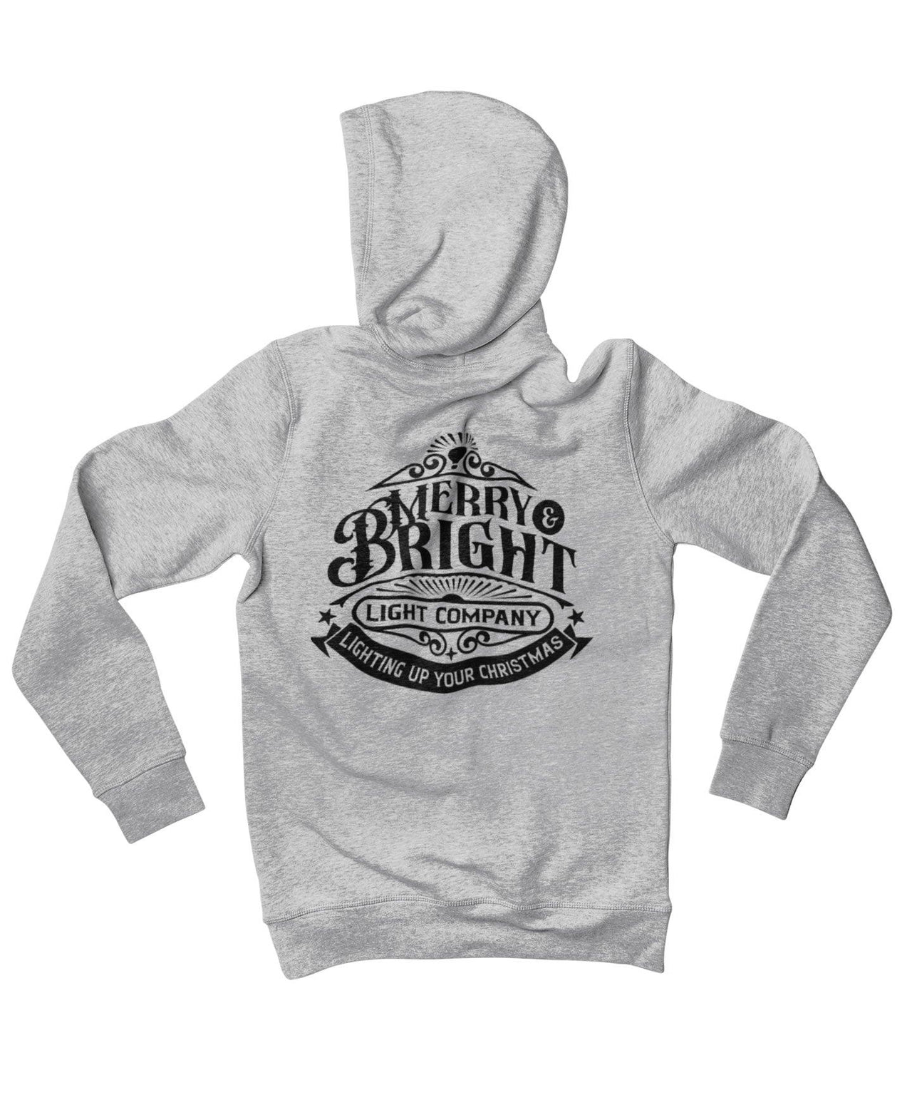 Merry Bright Light Company Mono-Colour Back Printed Christmas Unisex Hoodie 8Ball