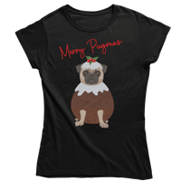 Thumbnail for Merry Pugmas Christmas Fitted Womens T-Shirt 8Ball