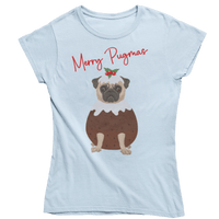 Thumbnail for Merry Pugmas Christmas Fitted Womens T-Shirt 8Ball